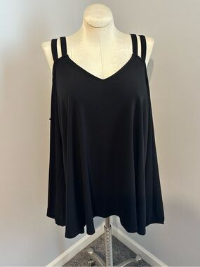 NWT Torrid Black Double-Strap V-Neck Women's Top